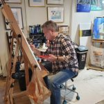 Jeff Burnett Painting in Studio